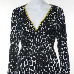 Tufi Duek Black White LS Knit Top Size M
